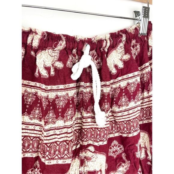 Thailand Elephant Print Red Cotton Harem Pants‎ - Picture 5 of 6